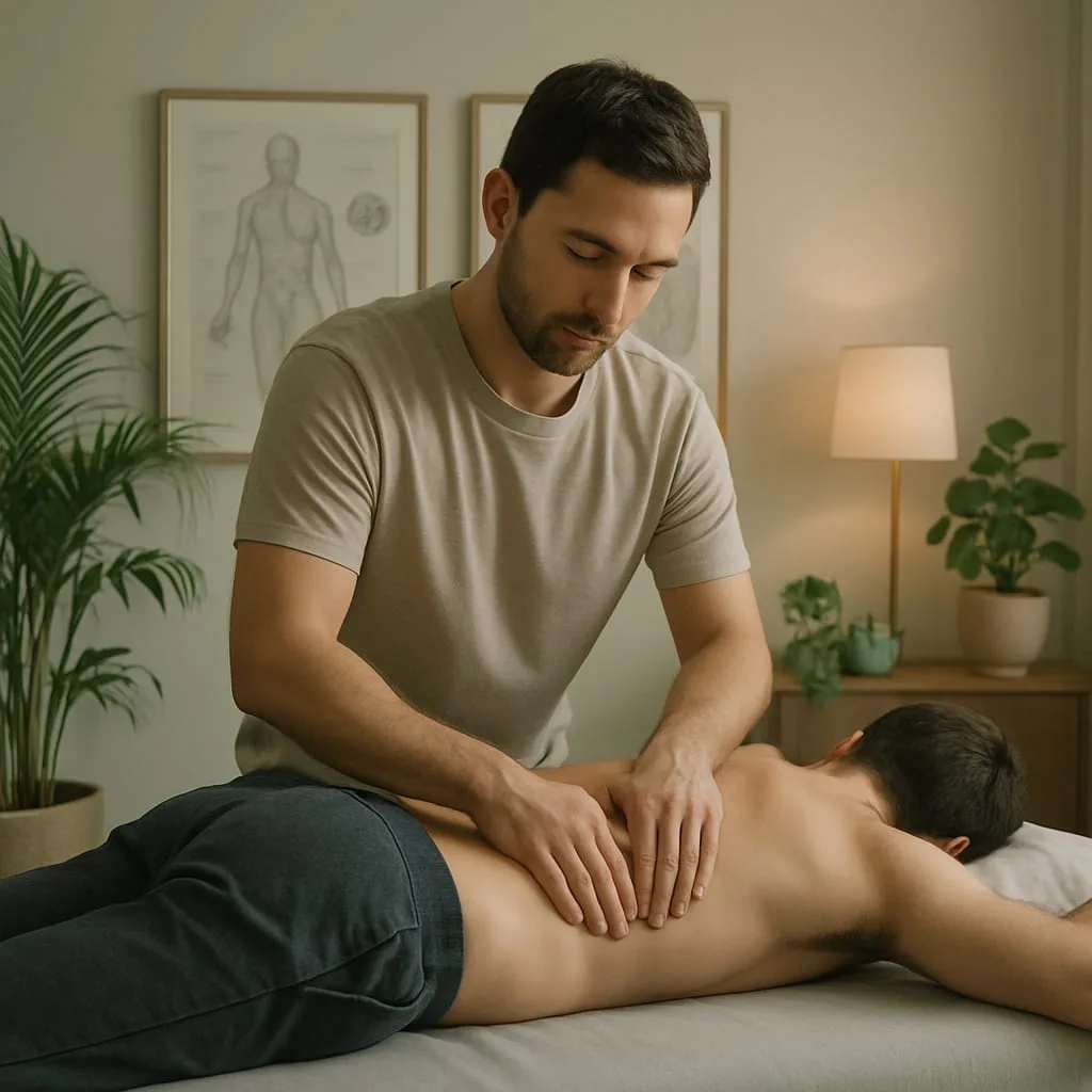 Therapist and patient in myofascial therapy session